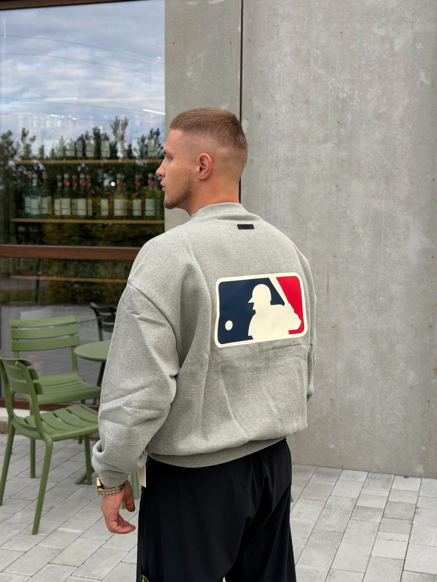 Світер унісекс Fear of God Essentials MLB Sport Crewneck 'Concrete Heather'