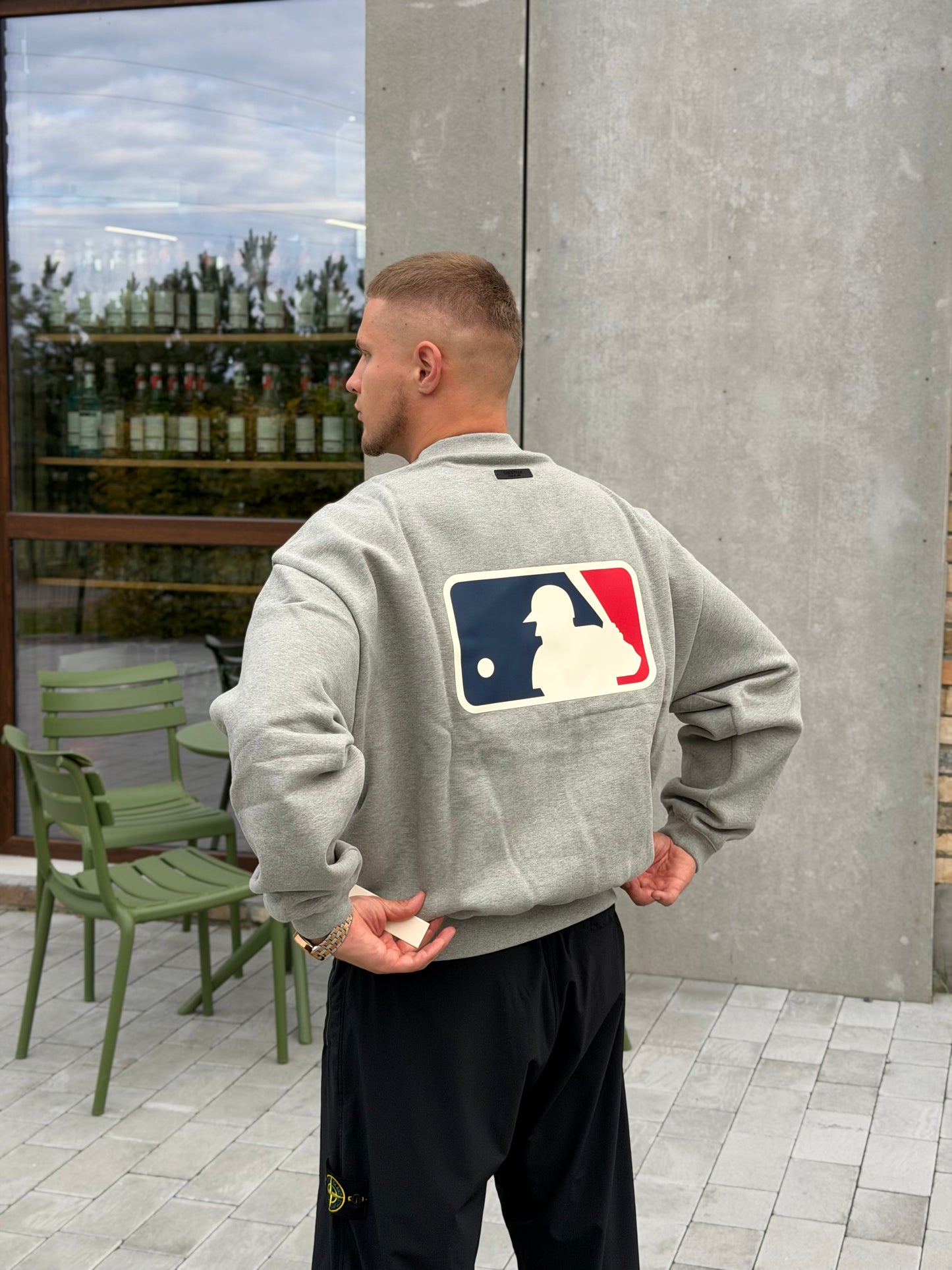 Світер унісекс Fear of God Essentials MLB Sport Crewneck 'Concrete Heather'