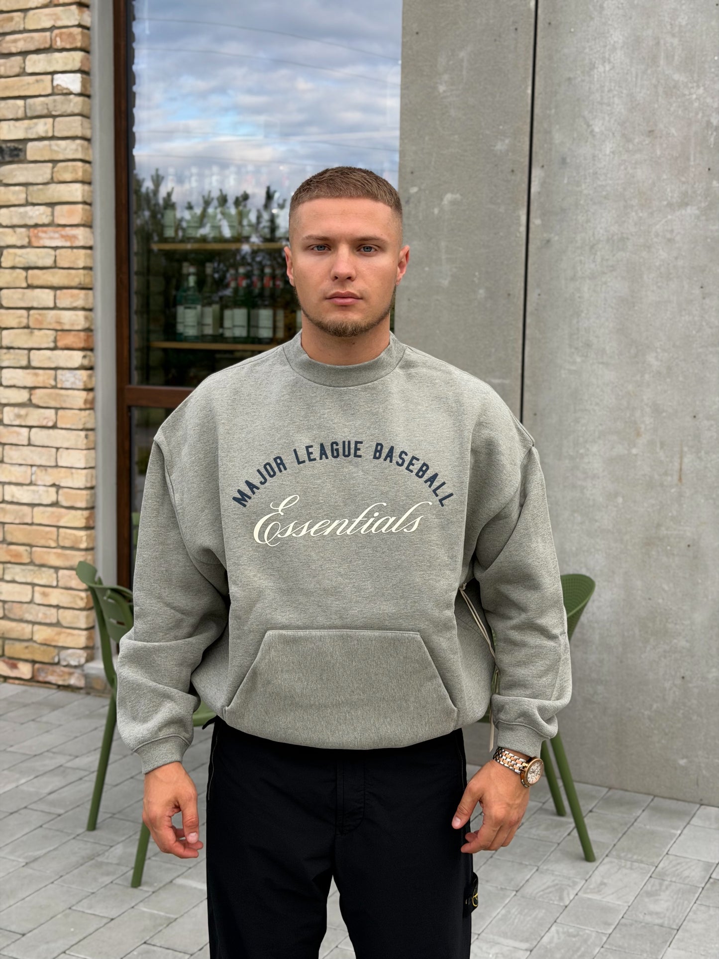 Світер унісекс Fear of God Essentials MLB Sport Crewneck 'Concrete Heather'
