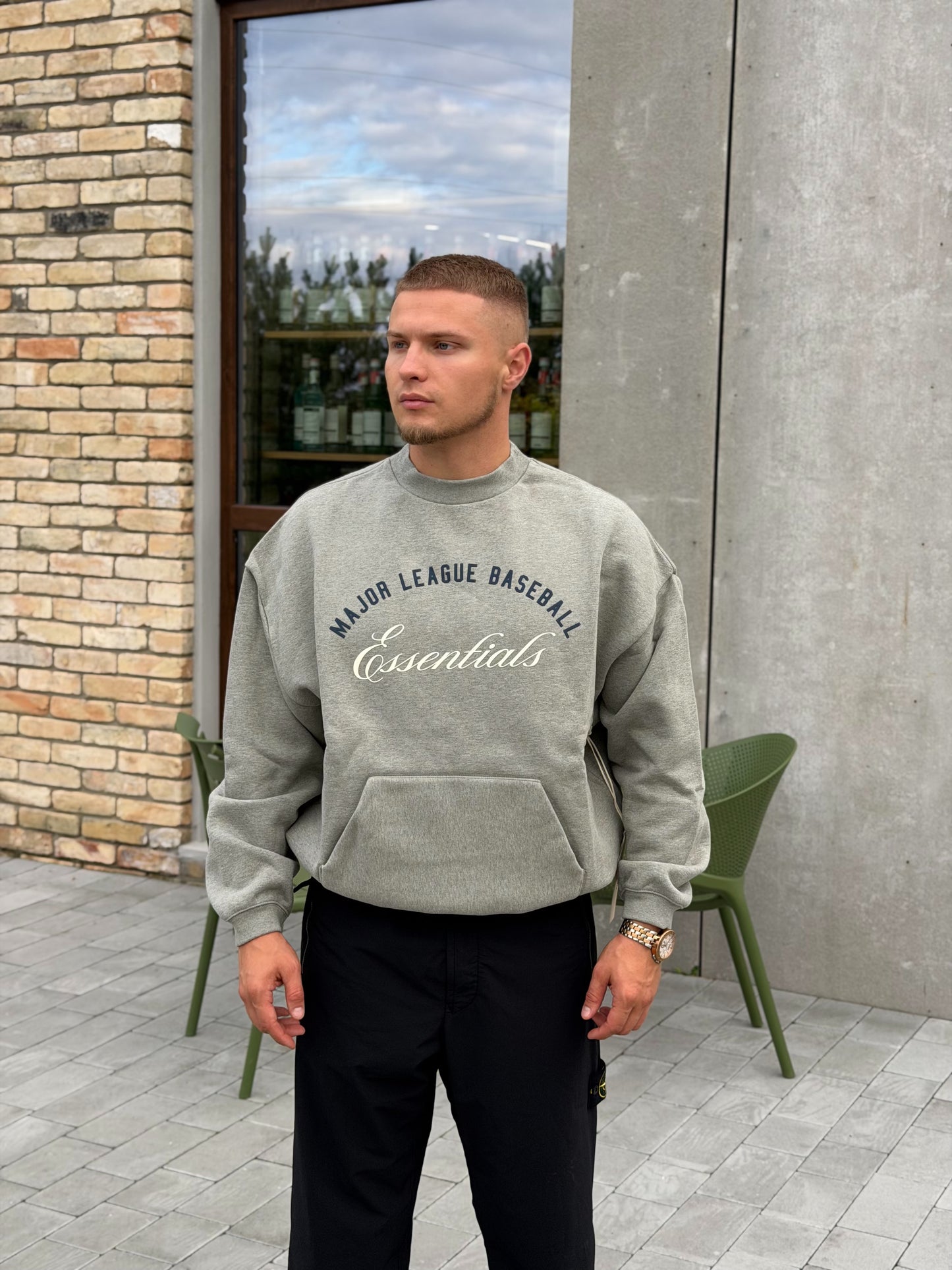 Світер унісекс Fear of God Essentials MLB Sport Crewneck 'Concrete Heather'