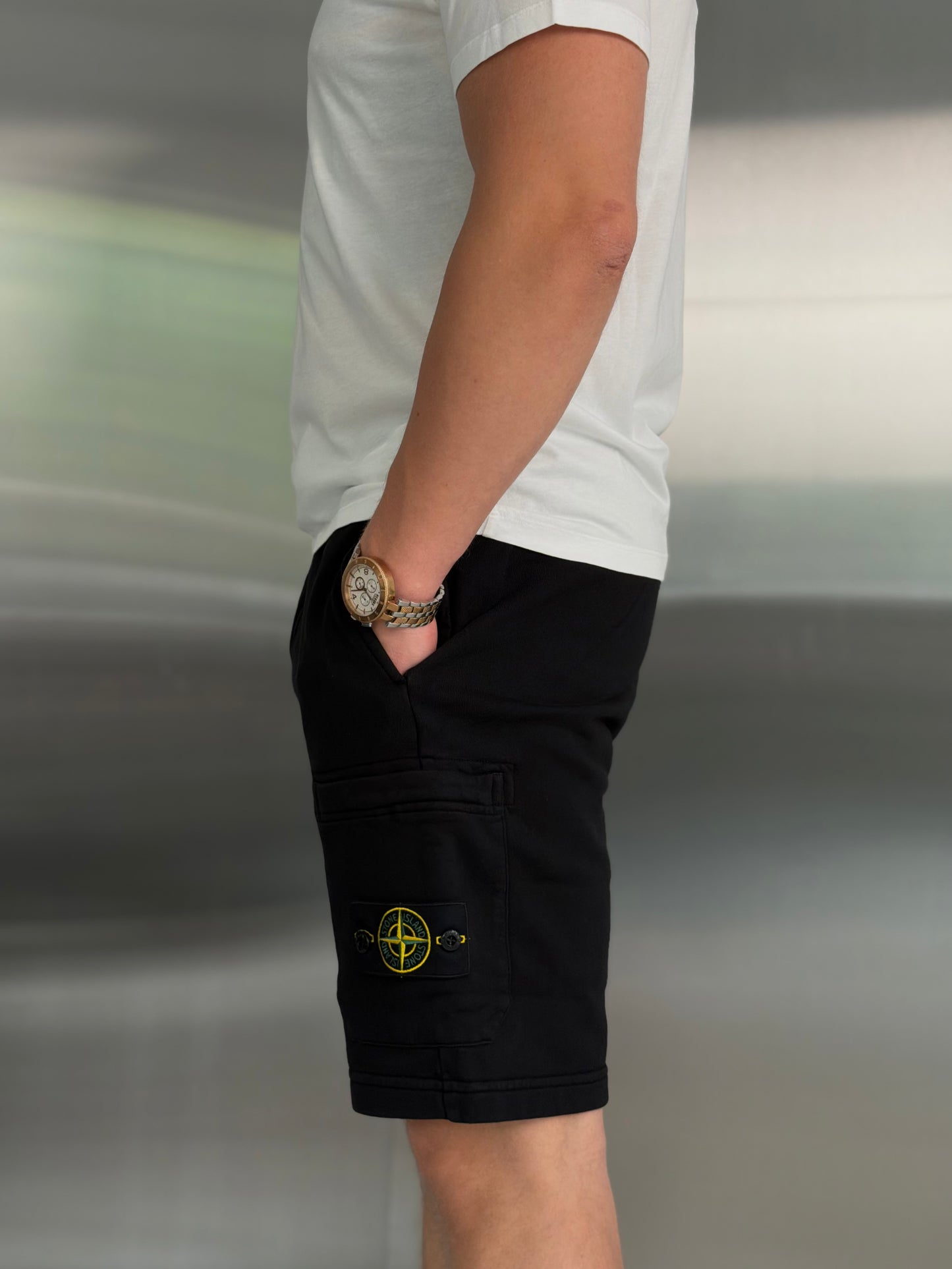 Шорти чоловічі Stone Island Organic Cotton in Black