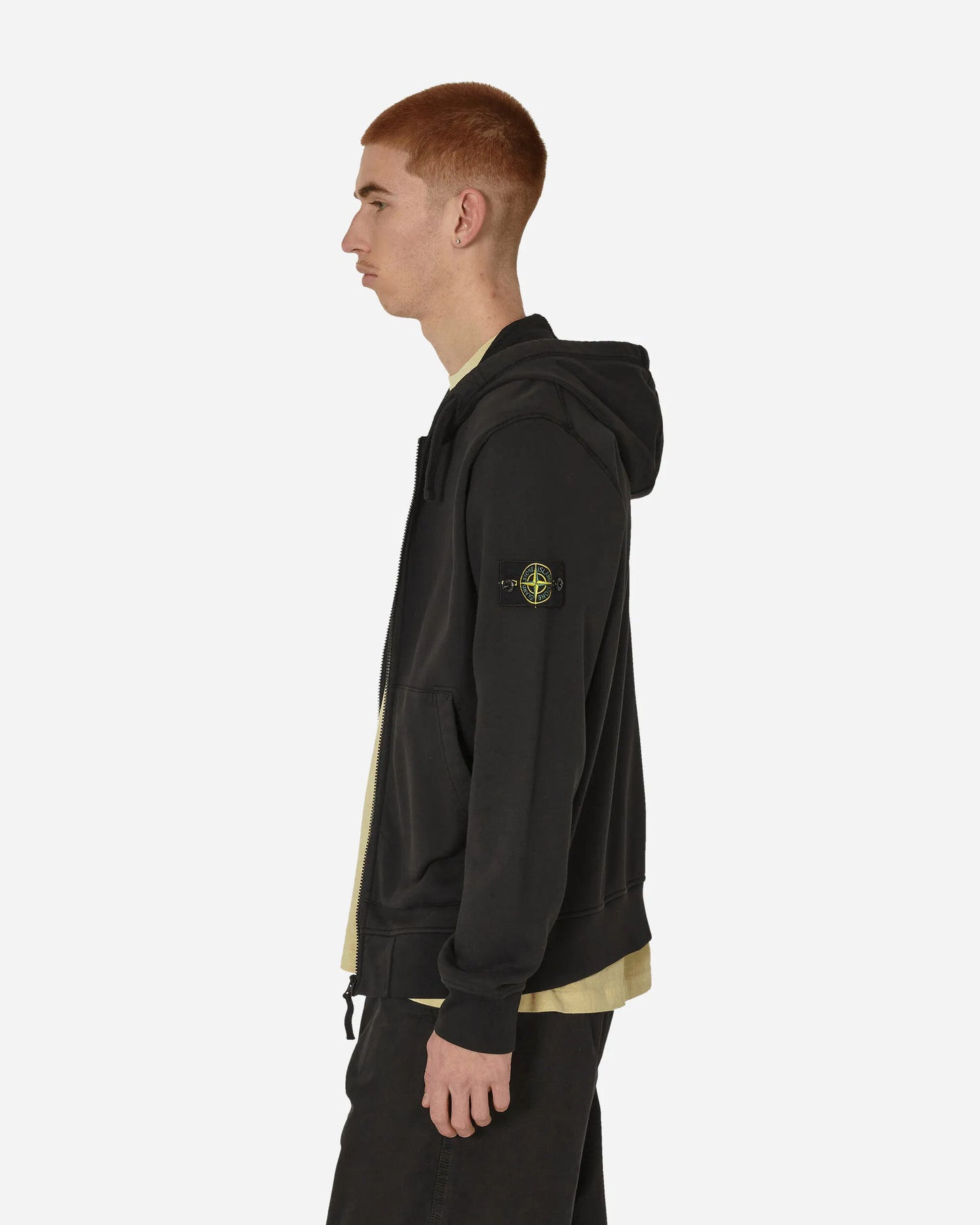 Кофта з капюшоном Stone Island Black Patch Zip Hoodie