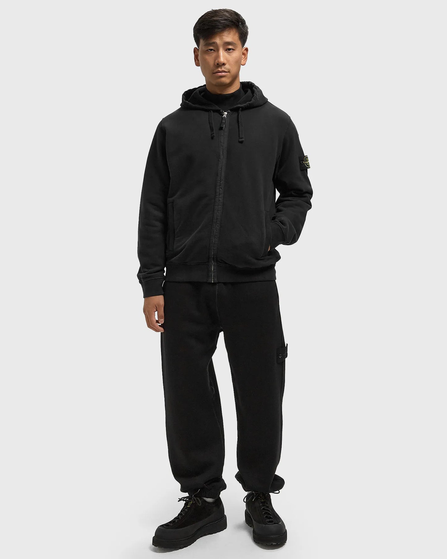 Худі чоловіче Stone island Compass Patch Zip-Up Hoodie