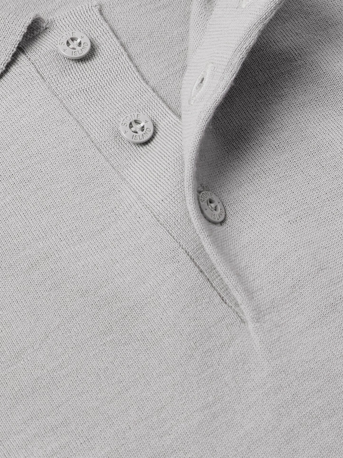 Светр чоловічий STONE ISLAND Ghost Piece Logo-Appliquéd Wool Polo Shirt