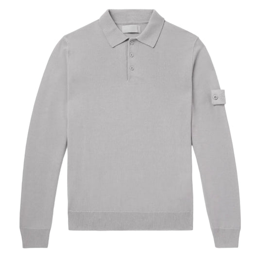 Светр чоловічий STONE ISLAND Ghost Piece Logo-Appliquéd Wool Polo Shirt